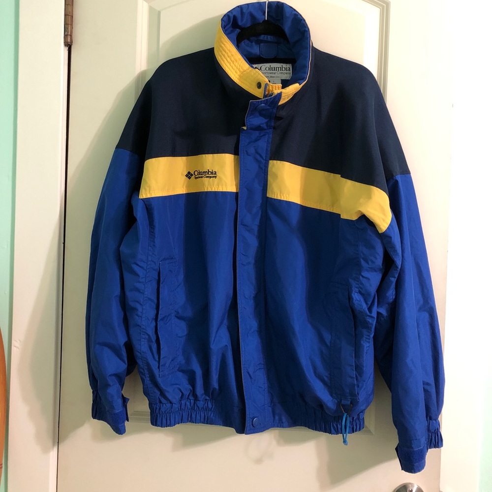 Yellow and blue men’s Columbia jacket - size M